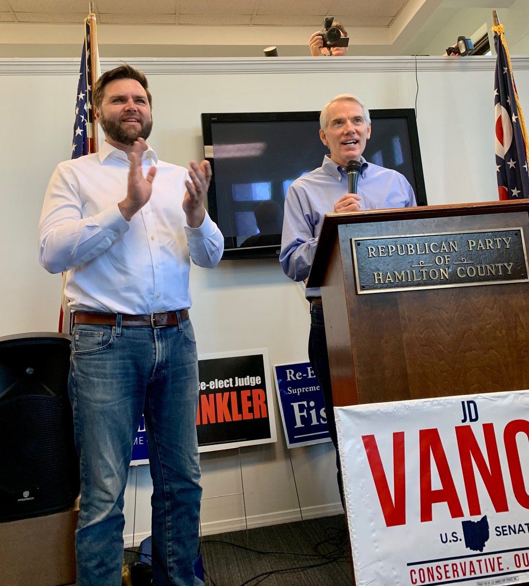 HamCoGOP's tweet photo. Big Meet & Greet & East v. West Door Launch Sat! Thank U 2 OH Supr. Ct. Justices Sharon Kennedy, Pat Fischer, Pat DeWine, Reps. Steve Chabot, Warren Davidson, Sen. Rob Portman, JD Vance & Vols. Look for our #HAMCOGOP Pink Sample ballots, downloadable images & Polls! #OHVictory https://t.co/qjx5VtGy7a