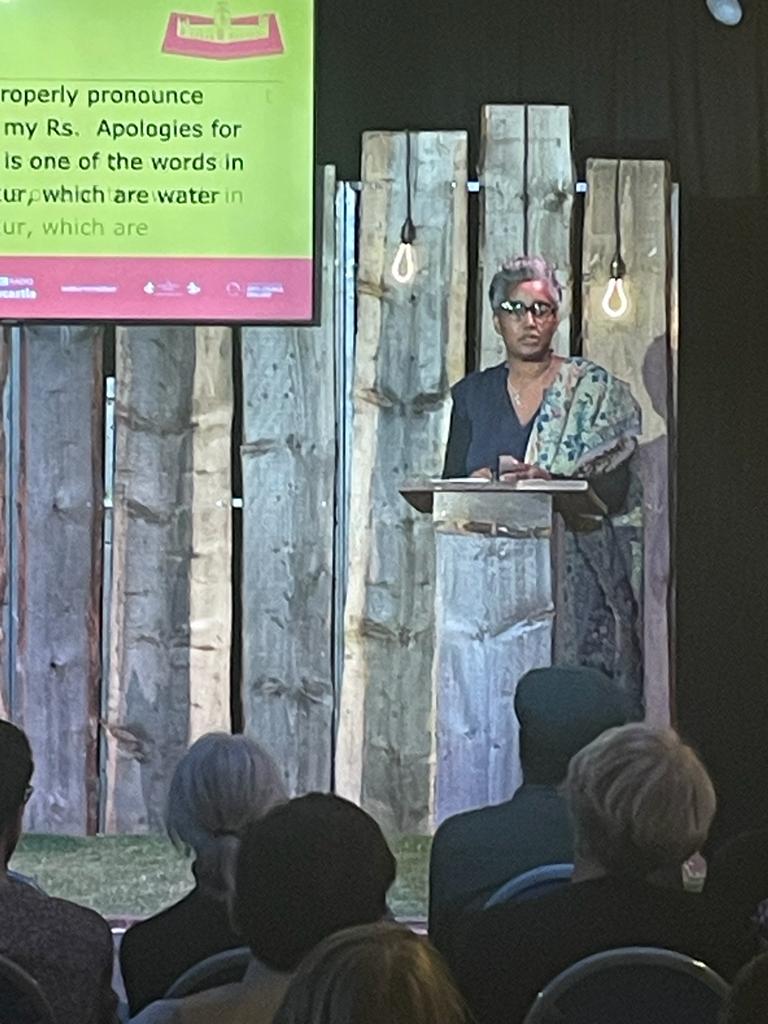durhambookfest's tweet photo. .@Degna performs a captivating reading from her debut collection @NineArchesPress, Proof of Life on Earth  @PoetryBookSoc #dbf22 https://t.co/Wc1nlFH2LM