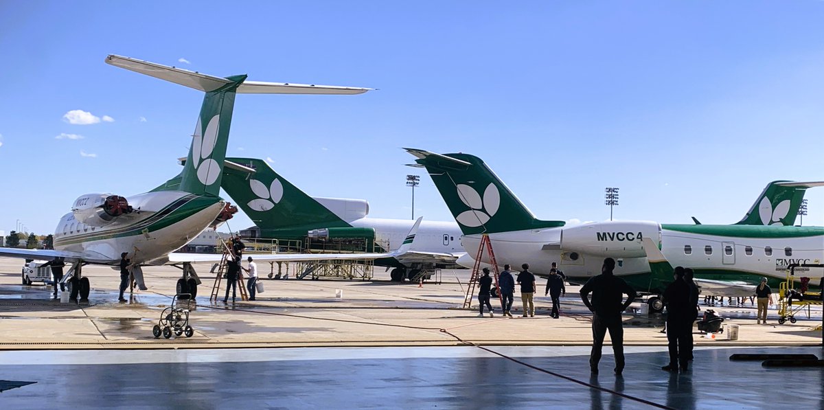 Beautiful day for our students to wash aircraft as part of the cleaning &amp; corrosion control class. Plus, it's kinda fun!