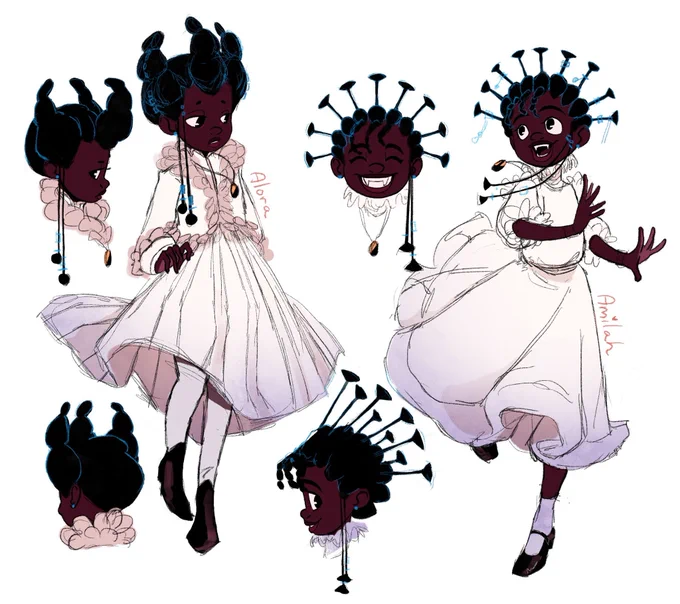 Sketches of my vampire twins, Alora and Amilah #blacktober (1/2) 