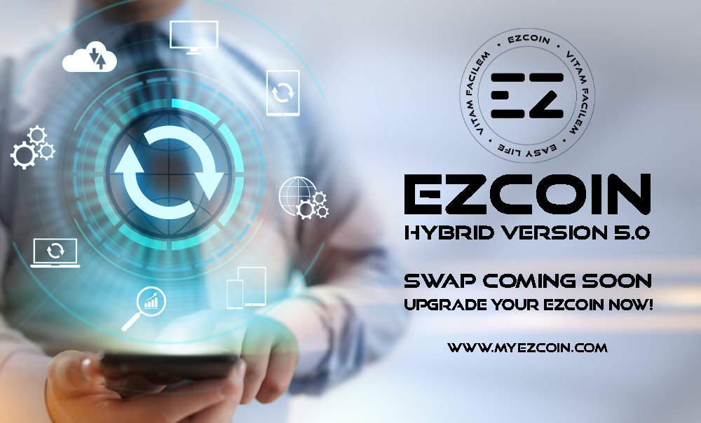 OfficialEZCoin's tweet photo. EZCoin v5.0 Hybrid PoW/PoS is live! https://t.co/Irp1hFf3sW