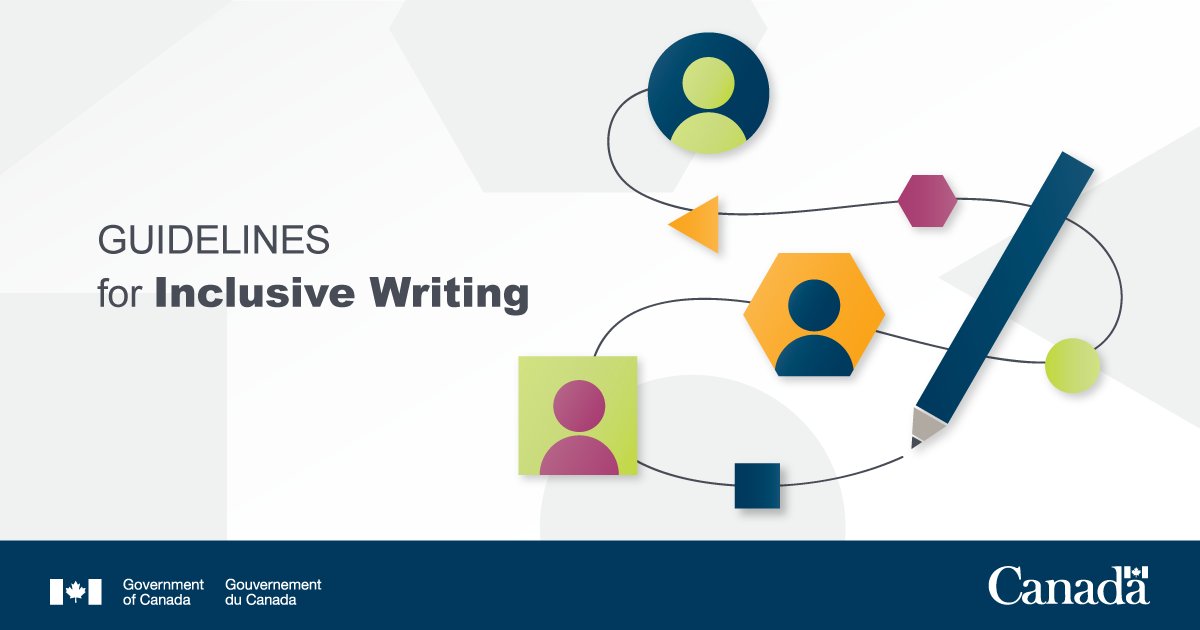 Our_languages's tweet photo. Did you know the #GoC's Guidelines for #InclusiveWriting are online? You’ll find practical techniques for #writing texts that are #inclusive and respectful of #diversity. Bookmark this link! https://t.co/tYKJ7TD6xH https://t.co/QszoFJxOYx