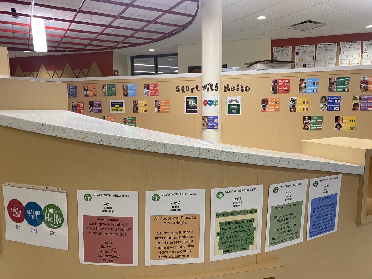 Katy_Lumb's tweet photo. We can’t wait for #StartWithHello Week - beginning tomorrow! 💚 4th Grade was so excited that they started getting ready last week! #GanandaPROUD #empathy #inclusion https://t.co/b6gO6cvpJ2