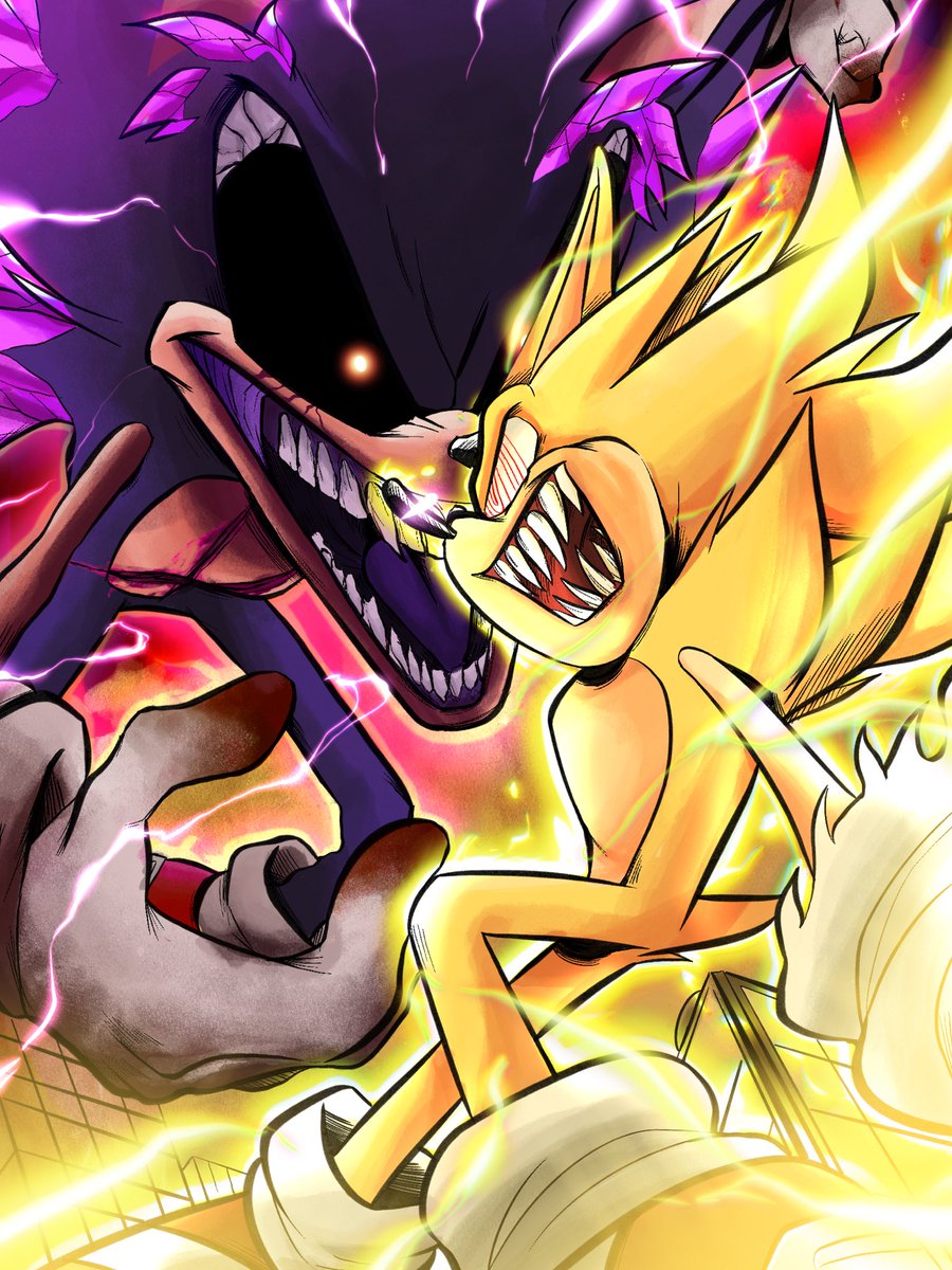 DevArts✏️ (EMERGENCY COMMISSIONS ARE OPEN!) on X: Fleetway Super Sonic vs  EXEs (Colored ver.) And yes, Sunky is here.  / X