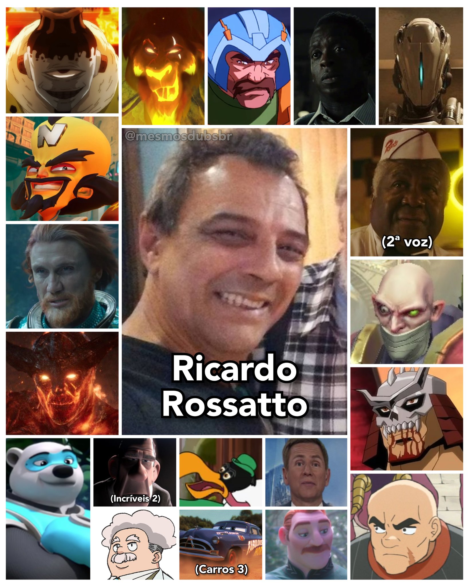 Personagens Com os Mesmos Dubladores! on X: - Rossiu Adai velho