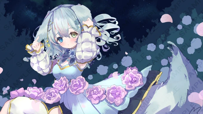 skebリクエストありがとうございました!その3VTuberの氷月華フェリシア(@ hyougetsuka0314)様を描かせていただきました!もふもふですね。。#Commission #Skeb 
