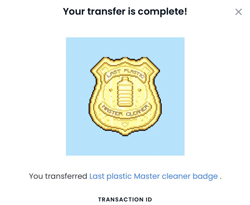 LastPlastic's tweet photo. Only 12 LP badges left♻️ 
Thanks to @FatElrato23 our planet is a little more clean 🌎

https://t.co/uH6LpYlV5B

You can join too, check out pinned tweet 🤗
#lastplasticproject #NFT #Giveaway #NFTs https://t.co/LkMwMxGVHg