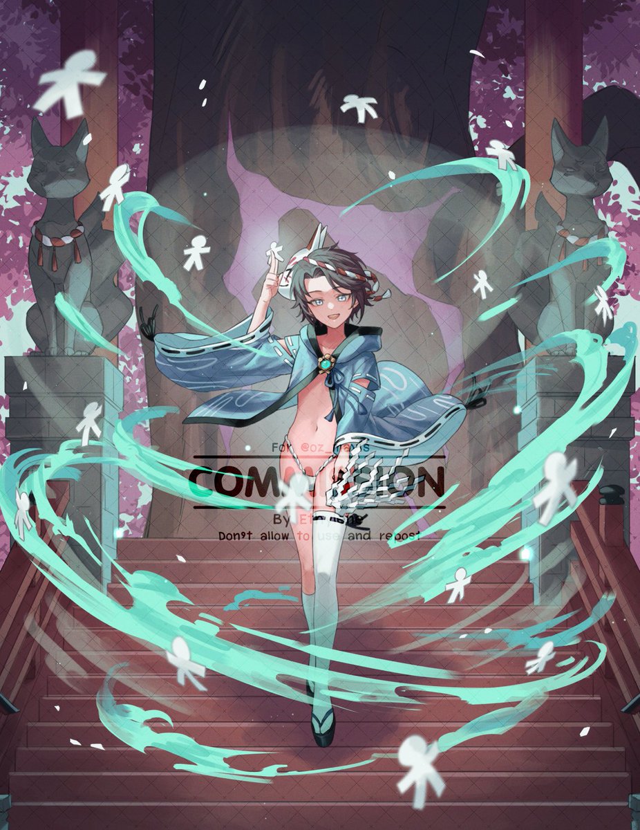 Ethylene_TY's tweet photo. Commission✨🙏 really enjoy to paint wind effect! Thank you so much!🥺 https://t.co/ACAi5eCOre