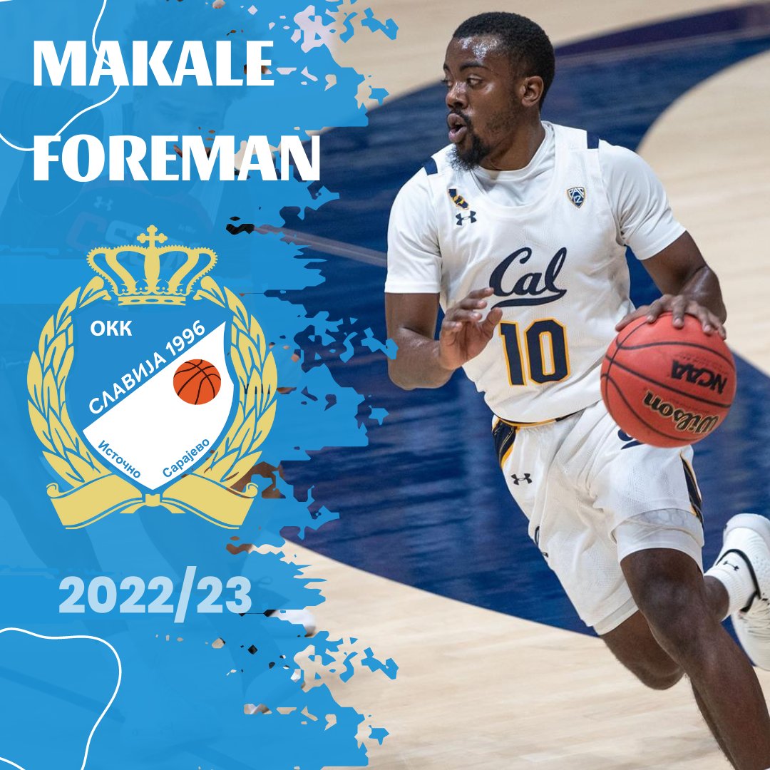 MiljanVeskovic's tweet photo. Done deal: Makale Foreman (185-PG-97) signs a one-year deal with OKK Slavija (Bosnia) to start his pro career. Makale graduated from University of California having scored 1200+ points in the NCAA. #SportConnect #agency #Pac12 https://t.co/0czLp85GY5