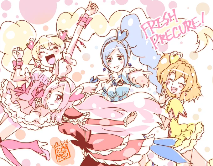 もっとフレプリ4人絵を描かないといけない #フレプリの絵を載せてTLをフルーツまみれにしよう 
