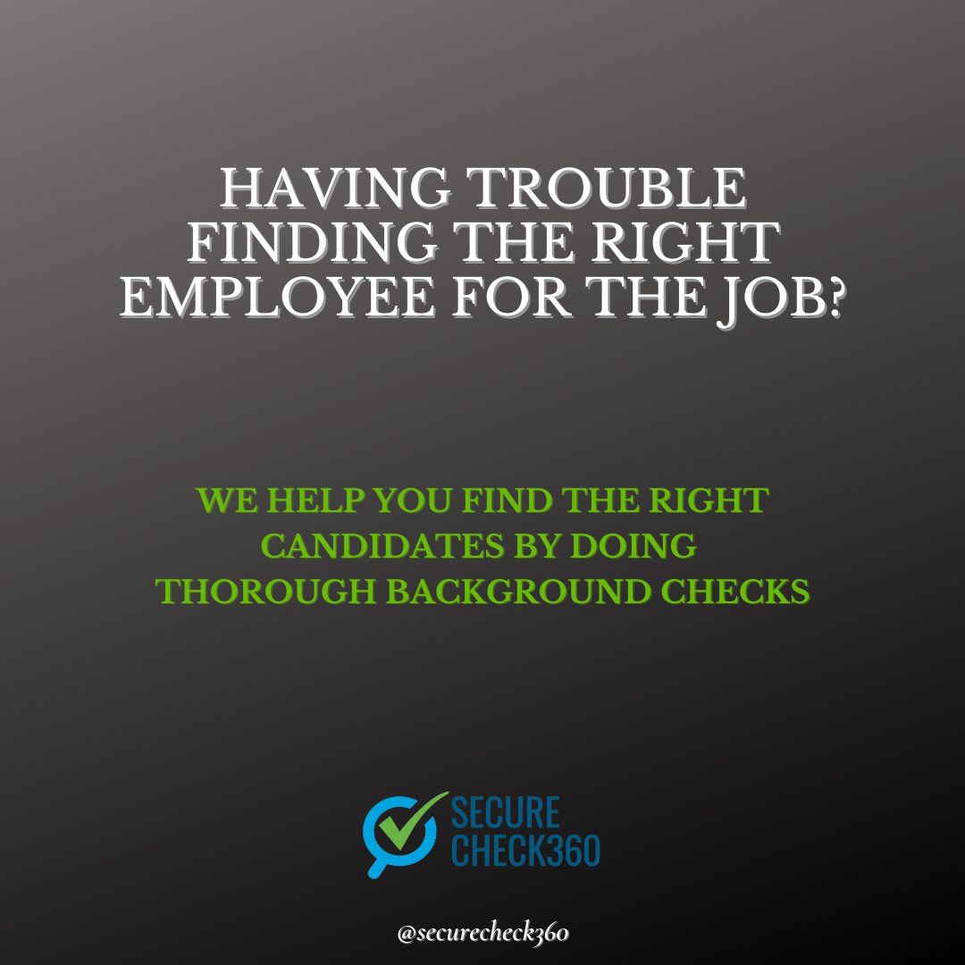Securecheck360_'s tweet photo. Get accurate results and quick turnaround time with @securecheck360!!
#hirewithconfidence 

#backgroundchecks #verification #employment #hiringmanagers #usa #america #newyork #humanresource https://t.co/xVbLMqJRtS
