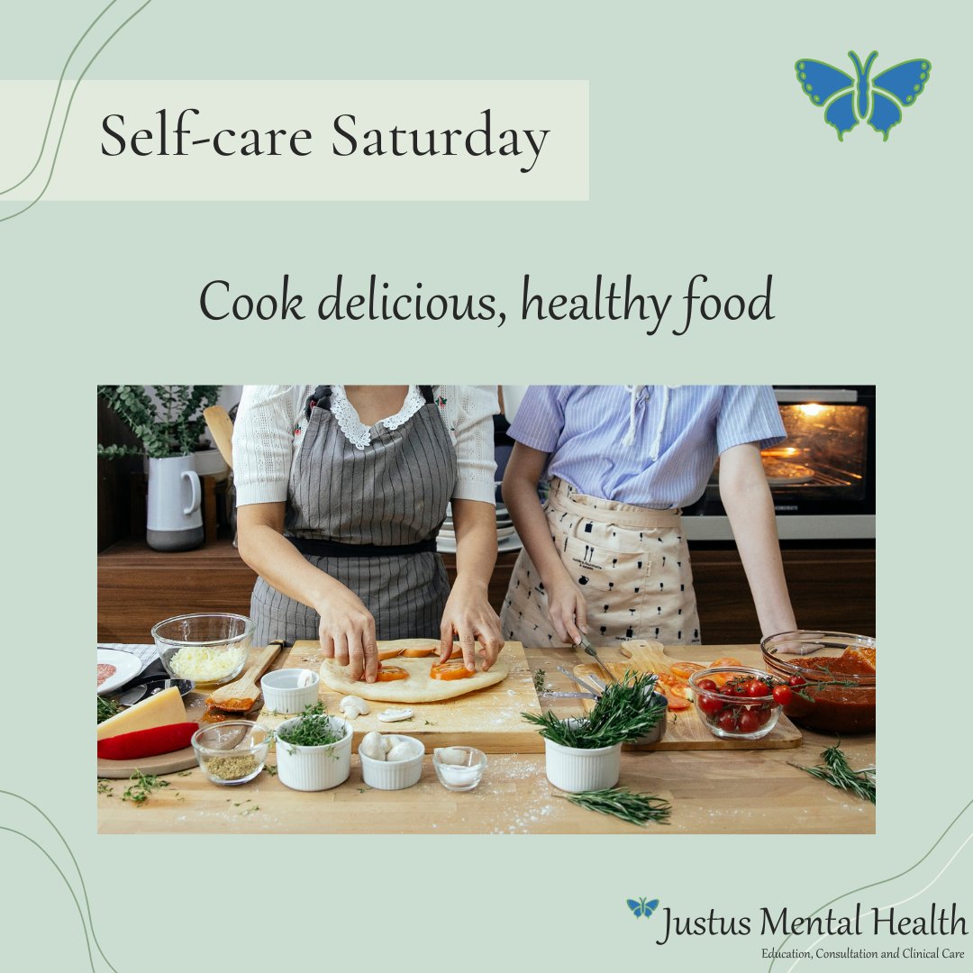 Justus_mh's tweet photo. #SelfCareSaturday  is essential for building #resilience  #cooking can be fun! Look up a recipe, try something new, share with someone you care about.
What did you do this weekend to care for yourself? #MentalHealthMatters #MentalWellbeing @Justus_mh https://t.co/41LIKdInfu