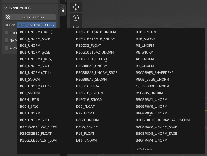 MatyaModding's tweet photo. I made a Blender I/O for DDS textures.
It's for testing my DDS-TGA converter, but I think it's also useful for someone. (like who is working on ripped models from non-UE games) https://t.co/zMONps0GLM