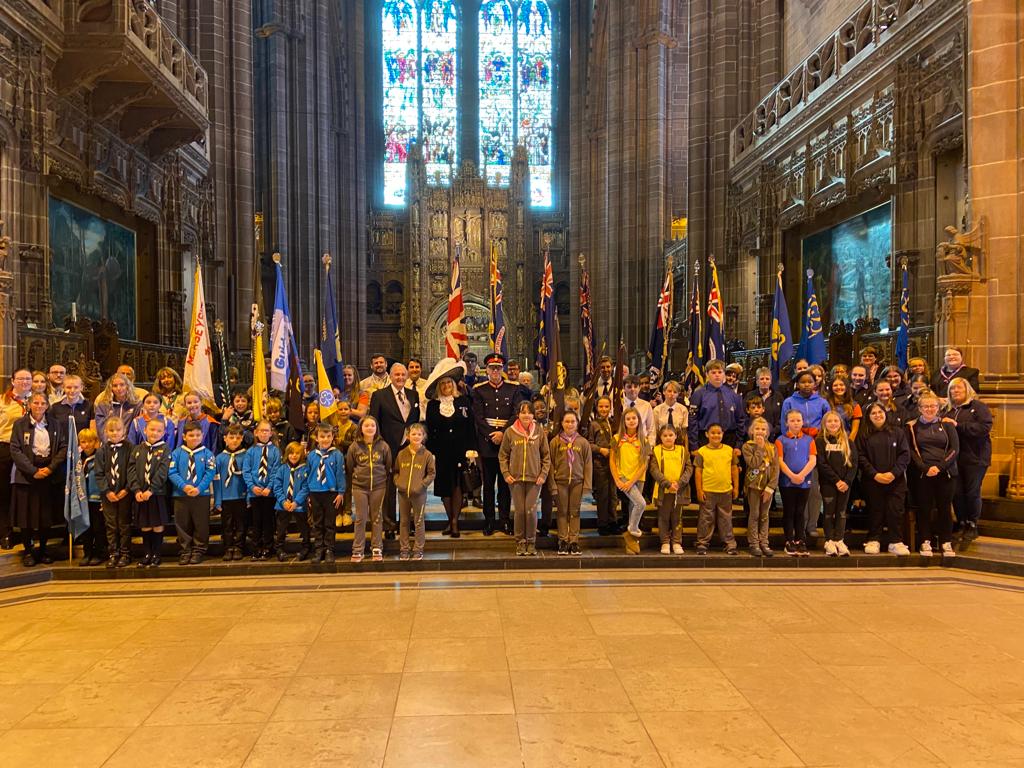 MerseysideScout's tweet photo. Well done to our young people from @sthelensscouts who represented Merseyside at the Judges Service @LivCathedral! Great to see so many young people from our partner youth organisations @MerseysideGG &amp; @theboysbrigade. Thank you @LdLtMerseyside  &amp; @HS_Merseyside #judgesservice https://t.co/C7ny0tIypk
