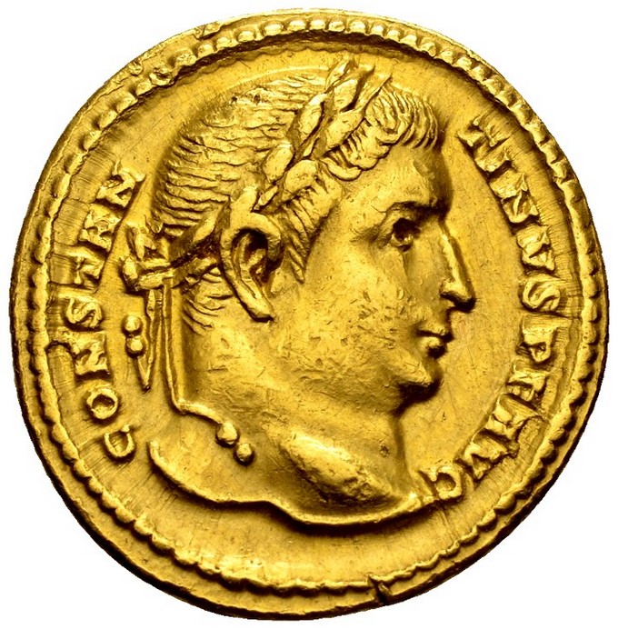 AgoraCoins's tweet photo. A new standard for the world

Constantine I introduced the  solidus, a gold coin weighing 4.5 grams. 
To get an idea of  inflation at that time: 1 solidus equaled 275.000 debased denarii.
Constantine I. Trier, ca 310-313 AD. AR solidus, 4.35 g.
RIC 816
EF
https://t.co/oTonWx8Elt https://t.co/f7GgXxzrST