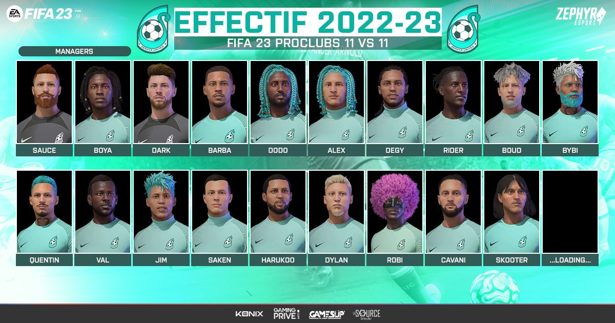 Zephyr United (@zephyr_united_) on Twitter photo Bonjour à tous,
Nous sommes fier de vous présenter notre effectif.
Nous allons tout faire pour représenter <a href="/Zephyr_E_Sport/">Zephyr Esport</a> au côté de @ZephyrEsport_CP.
Nous serons engagé sur <a href="/belgique_vpg/">VPG BELGIQUE 🇧🇪</a> <a href="/OfficialVPG/">Virtual Pro Gaming</a> et @IFC_Project.
Merci aux joueurs pour la confiance.
A nous de jouer 🤞🤞🤞 Bonjour à tous,
Nous sommes fier de vous présenter notre effectif.
Nous allons tout faire pour représenter <a href="/Zephyr_E_Sport/">Zephyr Esport</a> au côté de @ZephyrEsport_CP.
Nous serons engagé sur <a href="/belgique_vpg/">VPG BELGIQUE 🇧🇪</a> <a href="/OfficialVPG/">Virtual Pro Gaming</a> et @IFC_Project.
Merci aux joueurs pour la confiance.
A nous de jouer 🤞🤞🤞
