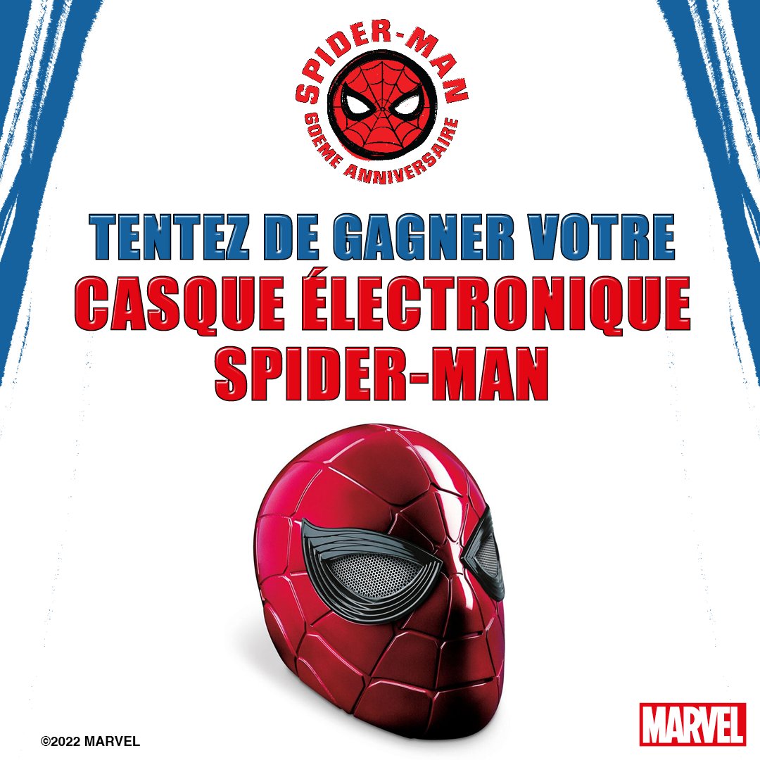 Micromania_Fr's tweet photo. 🕷 Tentez de gagner ce casque électronique Spider-Man pour les 60 ans de l'Homme Araignée ! Pour participer : 

🕸 RT &amp; Follow @Micromania_Fr 
🕸 Mentionnez un ami en réponse avec #

Tirage au sort dans une semaine ! https://t.co/rPbXU3f7V8