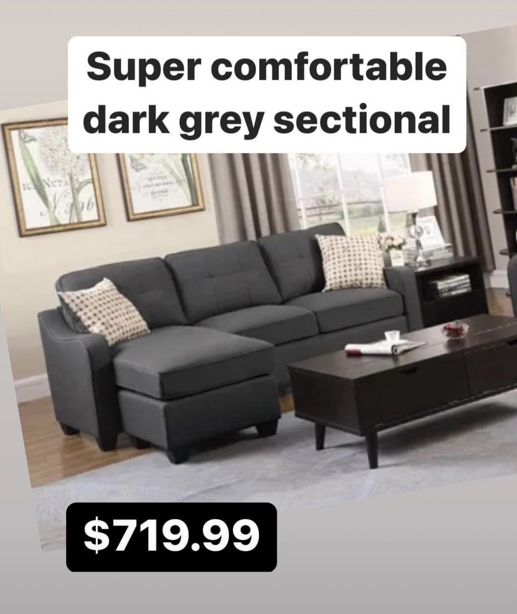 NCRevolution's tweet photo. Nicolette Upholstered Tufted Sectional Dark Grey. #furnituredesign #furniture #homedecoration #homedesign #livingroomfurniture #jacksonvillenc #furniturerevolution https://t.co/QytWrJhRXO