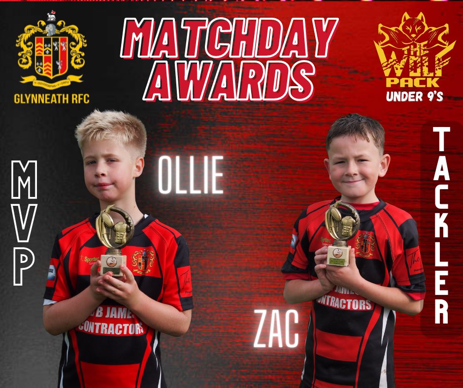 Todays MVP & Top tackler, it was a great team display today something clicked and the hard work paid off, proud of you all Wolfpack , well done Ollie and Zac @07496Sdtay