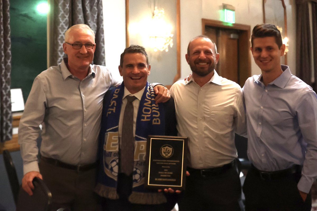 phlsoccernow's tweet photo. Special thanks to inductee Blaise Santangelo for the shout out in his speech and for giving us so much to cover the past few years. The @WCUSCPredators head coach is more than deserving of the honor. One of the hardest working coaches you’ll ever meet. https://t.co/kUS3svWRvD
