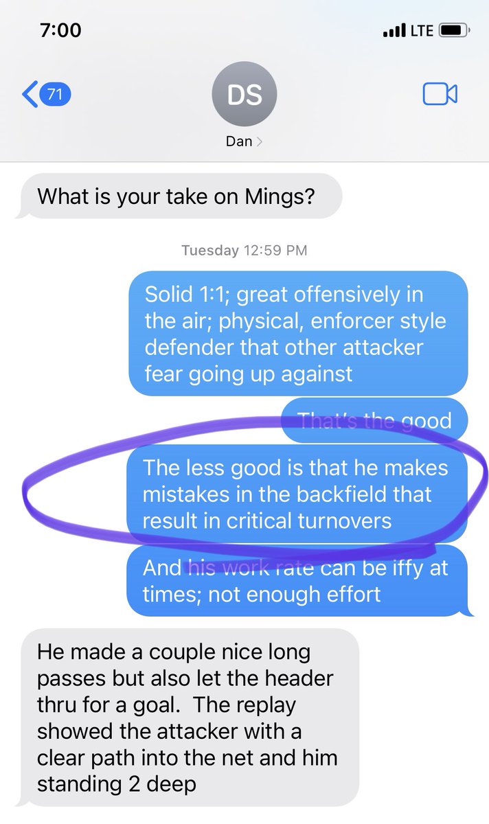 Sheddybird's tweet photo. @AVFCOfficial Dad texted me on Tuesday asking for my hottake on Mings. https://t.co/xQP0U4ecz7