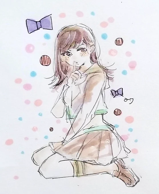 大井っち(ポーズるちかポーズさんから)#艦これ版深夜の真剣お絵描き60分一本勝負#艦これ版真剣お絵描き60分一本勝負_20221016#るちかポーズ 