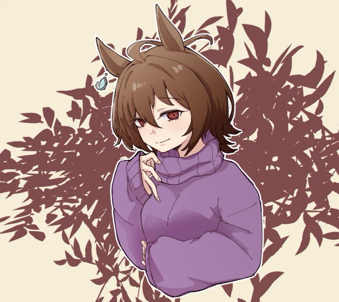 ぶかぶかニットタキオン良すぎる......#ウマ娘 