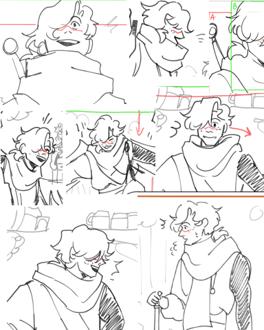 compilation of my goofy little fella from the storyboard 
(I ended making 200 panels in like 2 days and all I got in return was a poorly drawn smiley dogboy,,,) 

LOOK AT HIM! 