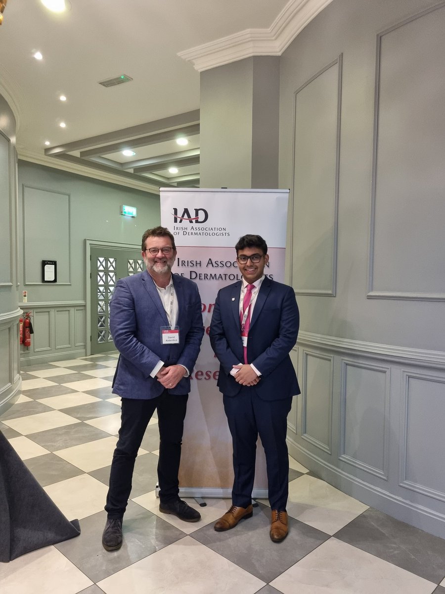 ZayanNizam's tweet photo. Excited to announce I had the opportunity to attend the Irish Association of Dermatologists Autumn Meeting through winning the @IrishAssocDerm Undergraduate Scholarship .It was an exciting event with a host of brilliant lectures .I also had an opportunity to present my poster! https://t.co/5hgmwHLOgg