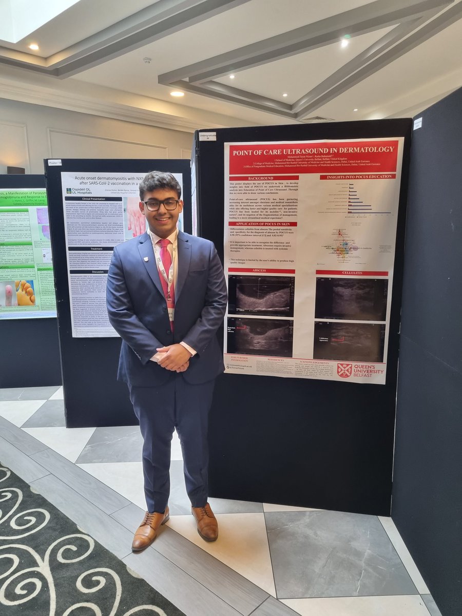 ZayanNizam's tweet photo. Excited to announce I had the opportunity to attend the Irish Association of Dermatologists Autumn Meeting through winning the @IrishAssocDerm Undergraduate Scholarship .It was an exciting event with a host of brilliant lectures .I also had an opportunity to present my poster! https://t.co/5hgmwHLOgg