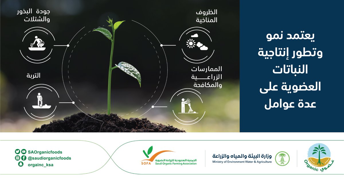 SAOrganicfoods's tweet photo. عزيزي المزارع احرص على تعزيز عوامل التكامل الزراعي للارتقاء بصحة النبات وجودة الإنتاج. 
#نساند_عزيمتك_وندعم_انطلاقتك https://t.co/N0gp0UbO5u