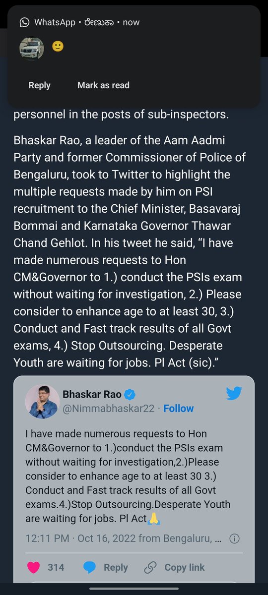 Ravisha91243836's tweet photo. #KrNatakaPsiReExam545
#psi545REexamdateANNOUNCE
#NmmaBhaskarSirNammaHemme
@BSBommai @CMofKarnataka @JnanendraAraga @PMOIndia @prajavani  @siddaramaiah ಸರಕಾರ ನ್ಯಾಯವನ್ನು ಸರಿಪಡಿಸಲು ತಡಮಾಡುತ್ತಿದೆ. @narendramodi ಯವರೇ ನೀವು
ಹೇಳಿದಹಾಗೆ #KarNatakadalli ನಿಮ್ಮ ಸರ್ಕಾರ ನಡಿಯುತ್ತಿಲ್ಲ. ಸರಿಪಡಿಸಿ. https://t.co/F6pCj0WYUw
