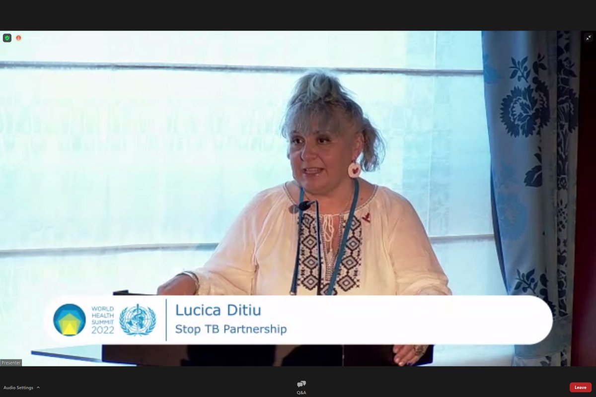 TBAlliance's tweet photo. "I hope that what we've learned with COVID, we'll put to use in TB," said Lucica Ditiu, Executive Director of the @StopTB Partnership, at the #InvestToEndTB event at #WHS2022. "We should aim for nothing less for people with #TB than for people with #COVID." https://t.co/4M6xTEyayy