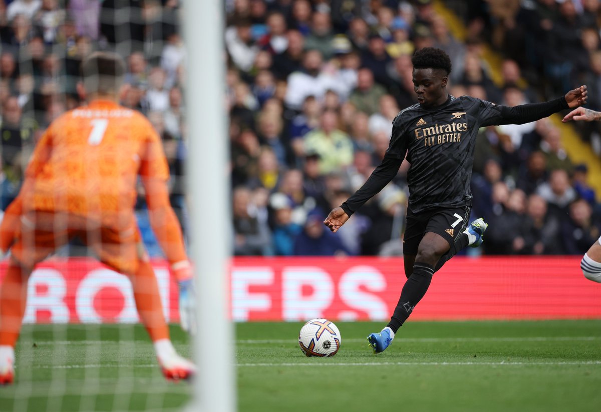 Arsenal's tweet photo. 🚀 What a strike from Saka! 😍 https://t.co/h681qj2fJf