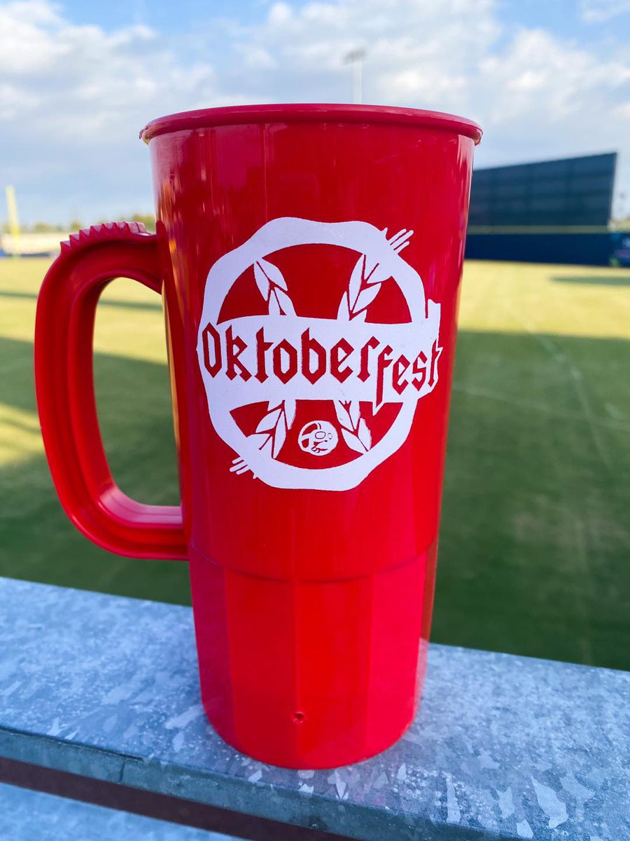 Our limited edition 22oz mugs are still available! You get a mug and a salted pretzel for $12 with your choice of draft beer and for $6 with your choice of soda. Come kick back and relax with a nice cold beverage at the ballpark! Oktoberfest is from Noon-6pm today.