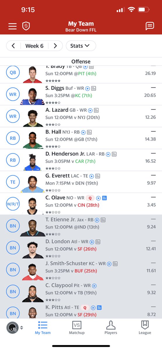 ajfavela's tweet photo. @NFLFantasy #START/SIT https://t.co/c7I0oLJgJW