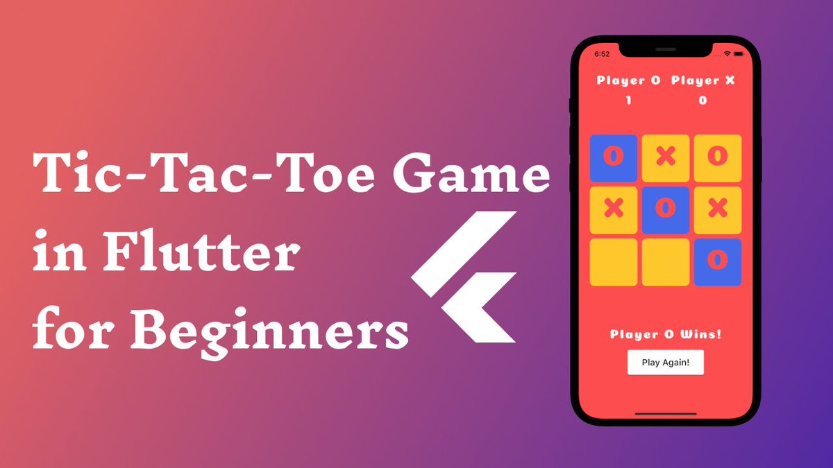 itzpradip's tweet photo. ๐Create Tic-Tac-Toe Game from Scratch in Flutter #flutterdev #tutorial #flutterGame #ticTacToe #flutterappdevelopment #flutterdeveloper #fluttercommunity #dart
๐YouTube: https://t.co/mjHkCx9QWe https://t.co/hBr4lmZZ1S