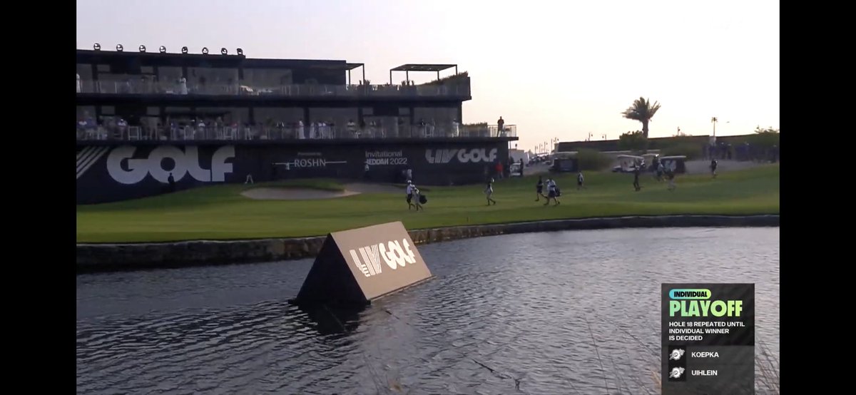 TweeterAlliss's tweet photo. Koepka v Uihlein in a playoff worth millions and there is literally no spectators watching on the course, nobody. https://t.co/jBLvnm2iKv