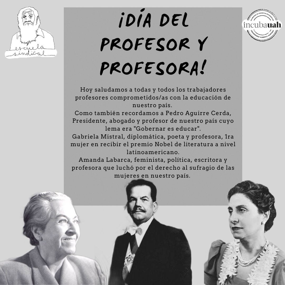 esclotarioblest's tweet photo. Hoy 16 de octubre saludamos en su día a los y las profesoras de Chile! https://t.co/ZIuvIMtyTv