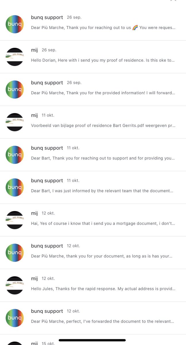 gerritsbart's tweet photo. Super vriendelijke klantenservice bij @bunq . NOT. 😞😞 Ik heb al verschillende soorten proof of evidence gestuurd. Enige wat ze doen is iedere keer het lijstje sturen. Hoe moeilijk kan het zijn ??? https://t.co/NdNIURhHBT