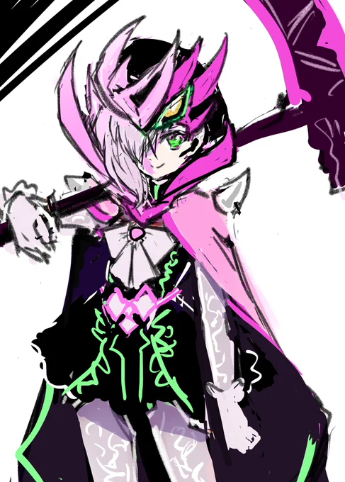 ジサリスちゃんステージを見た熱で描いてみました!描いてるとスーツデザインへの拘りのハンパなさが伝わってきます…っ! #華衛士F8ABA6ジサリス 