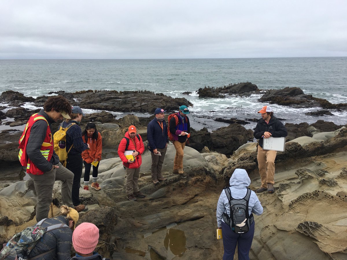 AndesTectonics's tweet photo. Geology course fieldtrip to California, led by Matt Malkowski @SedsMatt, UT-Austin @txgeosciences. Trip kicked off with overview from Steve Graham @StanfordEarth Pigeon Point, Cretaceous turbidites. https://t.co/2pNbIG4RWq
