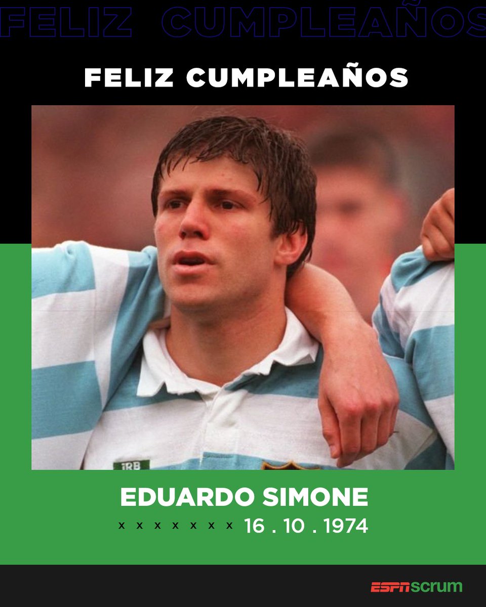 🥳 ¡Está de festejo un ex Puma y uno de nuestros especialistas!

🏉 El centro surgido en <a href="/lnrugby/">Liceo Naval Rugby</a>
jugó 36 tests matches con el seleccionado nacional, en los que apoyó 10 tries.

Feliz cumpleaños, <a href="/Edu_Simone/">Eduardo Simone</a>.