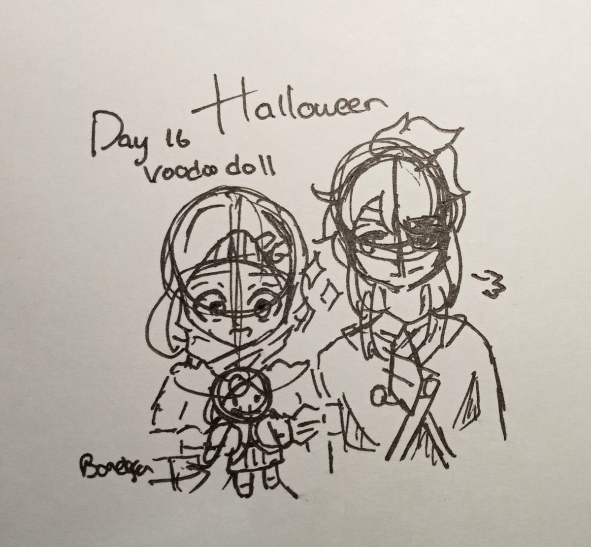 xxboyvers96's tweet photo. Event inktober DianXy [Halloween]
Day 16: Voodoo doll

#halloween #halloweenart https://t.co/lGyyBPefgN