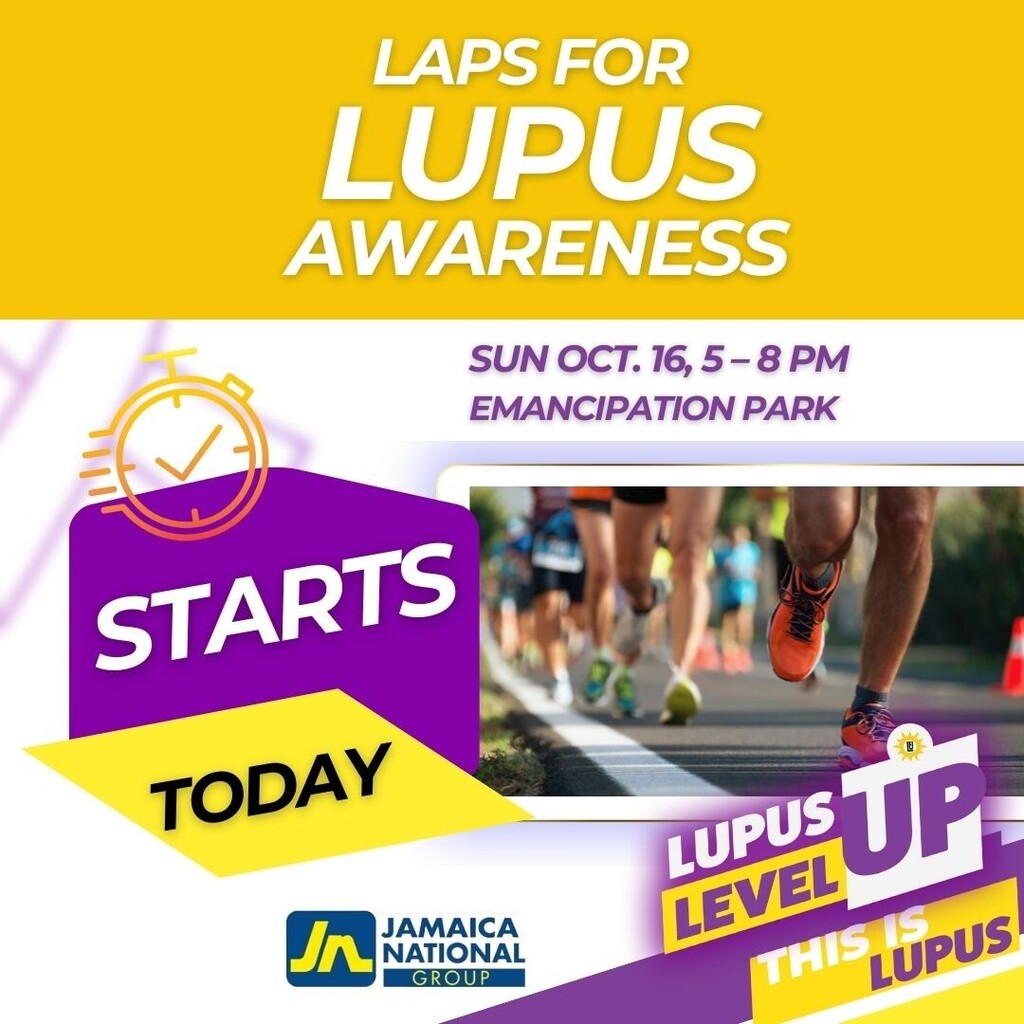 FightLupusJa's tweet photo. Laps for Lupus Awareness is today! Invite your friends and family and join us at Emancipation Park at 5 PM.

Come and enjoy:
✅ Health Tips and Demonstrations
✅ Refreshments courtesy of our sponsors
✅ Sponsored Prizes
✅ Fastest M/F, Fittest M/F, Best … https://t.co/rlToTjte71 https://t.co/x5AGMV4S2T