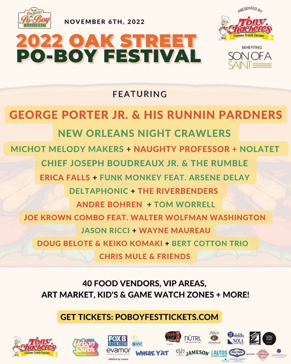Next show: <a href="/PoBoyFest/">Oak Street Po-Boy Festival</a> on Nov 6th! See you on Oak Street in New Orleans!