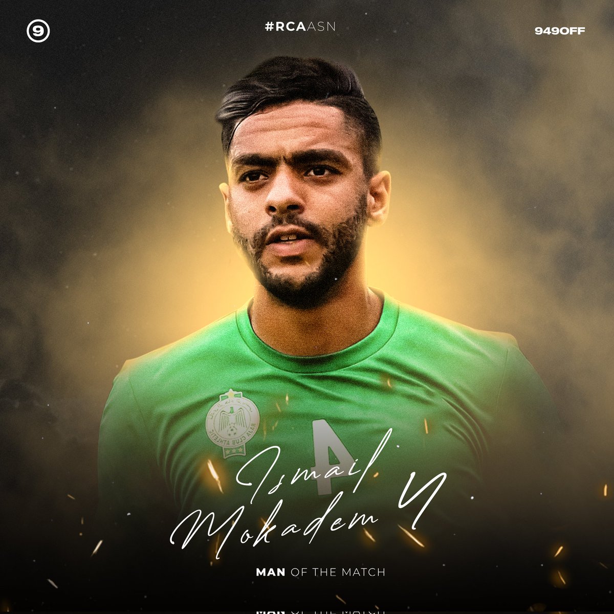 949off's tweet image. The emergence of a new warrior in the defense line of Raja Club  ⚔️

Ladies and gentlemen, we glad to present the star of the qualifying match for the group stage 🦅 💚