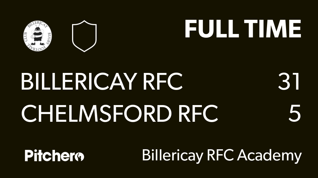 Billericaybees's tweet photo. FULL TIME: Billericay RFC 31 - 5 Chelmsford RFC
#BILCHE #Pitchero
https://t.co/Tp2yJ3FnLl https://t.co/KNPzi6Pvj6