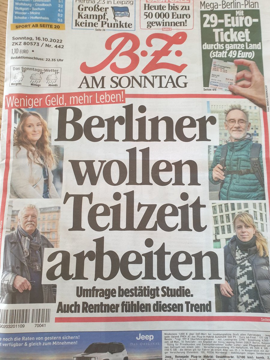 simkarina's tweet photo. @Vitolae @RocioPCE @jamestplunkett @Nicolas_Colin Generally,you cannot count on Prussian work ethics  anymore. This Berlin tabloid headlines today "Berliners want to work part time - less money more life" https://t.co/JMTEoiT4x1