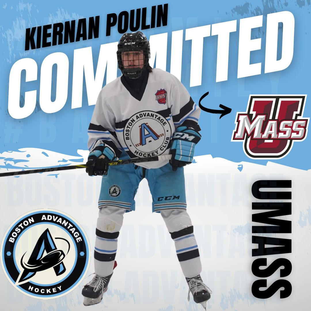 Huge congratulations to lifetime Boston Advantage / Lovell Hockey defenseman Kiernan Poulin on his commitment to play Division 1 hockey at the University of Massachusetts Amherst!! We are so proud 👏🏻